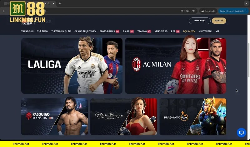 Thể thao và game casino link M88