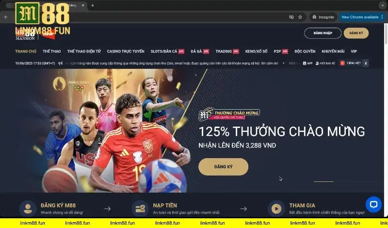 Trang chủ nhà cái link M88